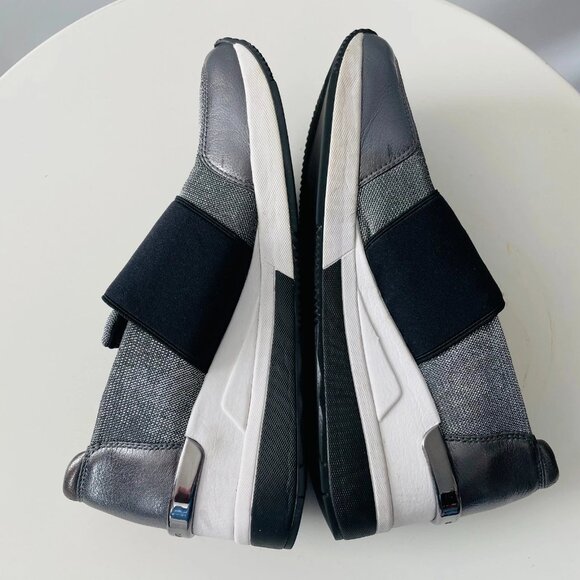 Michael Kors Womens Silver Felix Metallic Textile Leather Trainer Sneakers Sz 9M - Picture 5 of 11